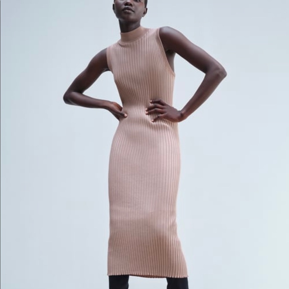 Zara Ribbed Midi Dress